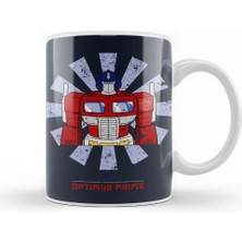 Baskı Dükkanı Optimus Prime Retro Japanese Transformers Kupa Bardak Porselen