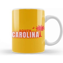 Baskı Dükkanı South Carolina State Flag Gift Vintage Retro Rainbow Style Kupa Bardak Porselen