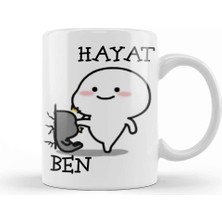 Baskı Dükkanı Hayat Ben Komik Kupa Bardak Porselen