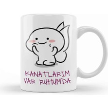 Baskı Dükkanı Kanatlarım Var Ruhumda Komik Kupa Bardak Porselen