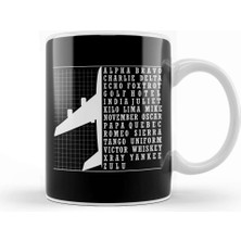 Baskı Dükkanı Phonetic Alphabet Airplane Pilot Flying Aviation Kupa Bardak Porselen