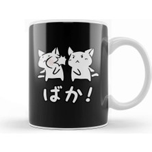 Baskı Dükkanı Kawaii Neko Baka Anime Kupa Bardak Porselen
