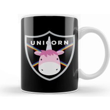 Baskı Dükkanı Unicorn Rainbow Shield Kupa Bardak Porselen