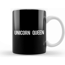 Baskı Dükkanı Unicorn Queen Text Kupa Bardak Porselen