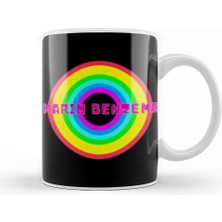 Baskı Dükkanı Karim Benzema Ballon D'or The Best Player In The World 2021 Vintage Retro Rainbow Style Kupa Bardak Porselen