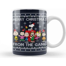 Baskı Dükkanı Merry Christmas From The Peanuts Gang Kupa Bardak Porselen