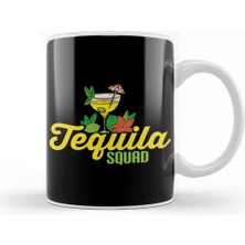 Baskı Dükkanı Cute Tequila Squad Margarita Drinking Alcohol Pun Kupa Bardak Porselen