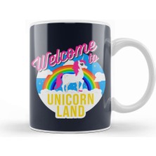 Baskı Dükkanı Welcome To Unicorn Land Kupa Bardak Porselen