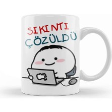 Baskı Dükkanı Sıkıntı Çözüldü Komik Kupa Bardak Porselen