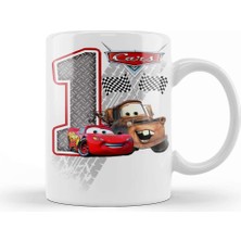 Baskı Dükkanı Şimşek Mcqueen 1 Bir Yaş Hediyesi Kupa Bardak Porselen