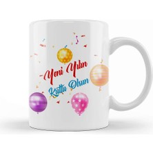 Baskı Dükkanı Yılbaşı Yeni Yıl Konseptli Mutlu Yıllar Hediye 04 Kupa Bardak Porselen