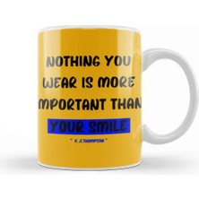 Baskı Dükkanı Smile Quotes Happy Love Gift Vintage Retro Rainbow Style Kupa Bardak Porselen