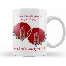 Baskı Dükkanı Sevgililer Günü Sevgiliye Hediye 052 Kupa Bardak Porselen