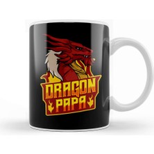Baskı Dükkanı Awesome Dragon Papa Fearsome Dragon Fantasy Dad Kupa Bardak Porselen