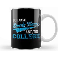 Baskı Dükkanı Go Local Sports Team And Or College Distressed Kupa Bardak Porselen