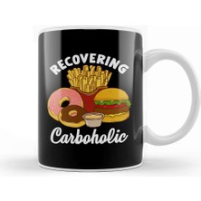 Baskı Dükkanı Recovering Carboholic Funny Low Carb Dieting Pun Kupa Bardak Porselen