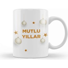 Baskı Dükkanı Yeni Yıl Hediyesi Mutlu Yıllar 03 Kupa Bardak Porselen