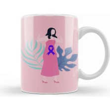 Baskı Dükkanı Crohn's & Colıtıs Awareness Warrior Unbreakable Kupa Bardak Porselen