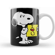 Baskı Dükkanı Snoopy Peanuts I Love You 03 Kupa Bardak Porselen