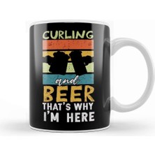 Baskı Dükkanı Curling Beer Coach Team Crew Curling Stones Broom Sweeping Kupa Bardak Porselen