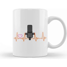 Baskı Dükkanı Awesome Podcast Heartbeat Podcaster Heart Beat Kupa Bardak Porselen