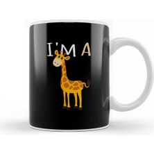 Baskı Dükkanı I M A Giraffe Cute Baby Giraffe Adorable Animal Kupa Bardak Porselen