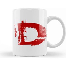 Baskı Dükkanı D Harfi Kupa Bardak Porselen