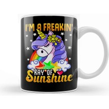 Baskı Dükkanı Sarcastic I M A Freakin Ray Of Sunshine Unicorn Kupa Bardak Porselen