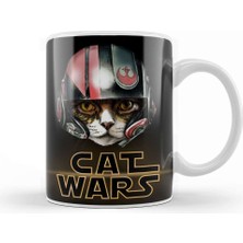 Baskı Dükkanı Star Cat Wars 019 Kupa Bardak Porselen