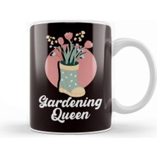 Baskı Dükkanı Gardening Queen Garden Lady Gardener Landscaper Flowers Lawn Kupa Bardak Porselen