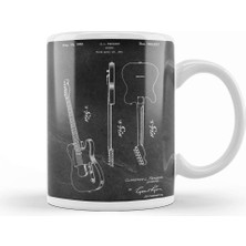 Baskı Dükkanı Guitar Patent By C L Fender 1951 Kupa Bardak Porselen