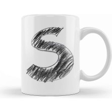 Baskı Dükkanı S Harfi Kupa Bardak Porselen