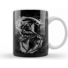 Baskı Dükkanı Alien Xenomorph Black And White Kupa Bardak Porselen