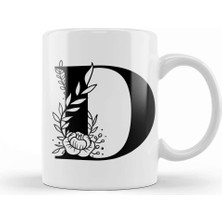 Baskı Dükkanı D Harfi Kupa Bardak Porselen