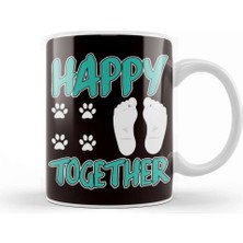 Baskı Dükkanı Happy Together Human Dog Owner Puppy Lover Animal Fans Kupa Bardak Porselen