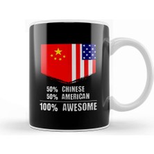 Baskı Dükkanı 50% Colombian 50% American 100% Awesome Immigrant Kupa Bardak Porselen