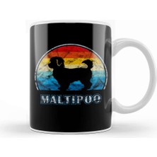 Baskı Dükkanı Maltipoo Vintage Design Dog Maltipoo Mom Kupa Bardak Porselen