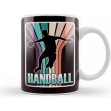 Baskı Dükkanı Handball Player Handballer Ball Sports Team Court Game Coach Kupa Bardak Porselen