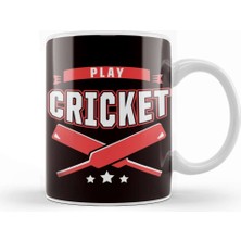 Baskı Dükkanı Play Cricket Player Coach Team Cricketer Wicket Ball Kupa Bardak Porselen