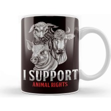 Baskı Dükkanı Support Animal Rights Activist Veterinarian Animals Rescue Kupa Bardak Porselen