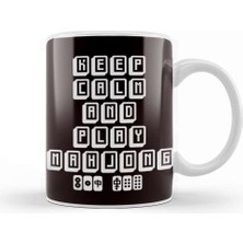 Baskı Dükkanı Play Mahjong Tiles Mah-Jongg Player Chinese Board Game Fan Kupa Bardak Porselen