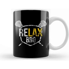 Baskı Dükkanı Vintage Relax Bro Lacrosse Cute Distressed Lax Pun Kupa Bardak Porselen