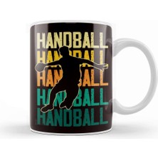 Baskı Dükkanı Retro Handball Player Handballer Ball Sports Team Coach Game Kupa Bardak Porselen