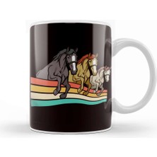 Baskı Dükkanı Retro Horses Vintage Equestrian Sport Dressage Saddle Stable Kupa Bardak Porselen