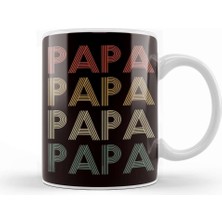 Baskı Dükkanı Retro Papa Vintage Dad Daddy Poppa Father Stepdad Husband Kupa Bardak Porselen