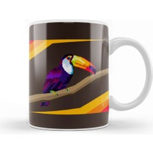 Baskı Dükkanı Colorful Tukan Birds In Pop Art Design Kupa Bardak Porselen