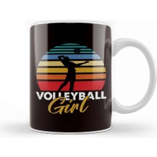 Baskı Dükkanı Vintage Volleyball Girl Ball Sports Player Beach Volleyball Kupa Bardak Porselen