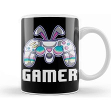 Baskı Dükkanı Video Game Easter Gamer Controller Bunny Ears Kupa Bardak Porselen
