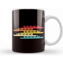 Baskı Dükkanı Vintage Rowboat Rowing Crew Sculling Paddling Canoeing Oars Kupa Bardak Porselen