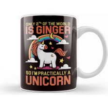 Baskı Dükkanı Unicorn Ginger Redhead Red Orange Haired Fantasy Magic Irish Kupa Bardak Porselen